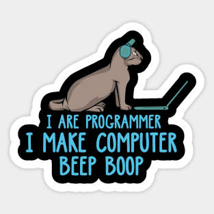 I Are Programmer Cat IT Developer Software Engineer kitten Sticker